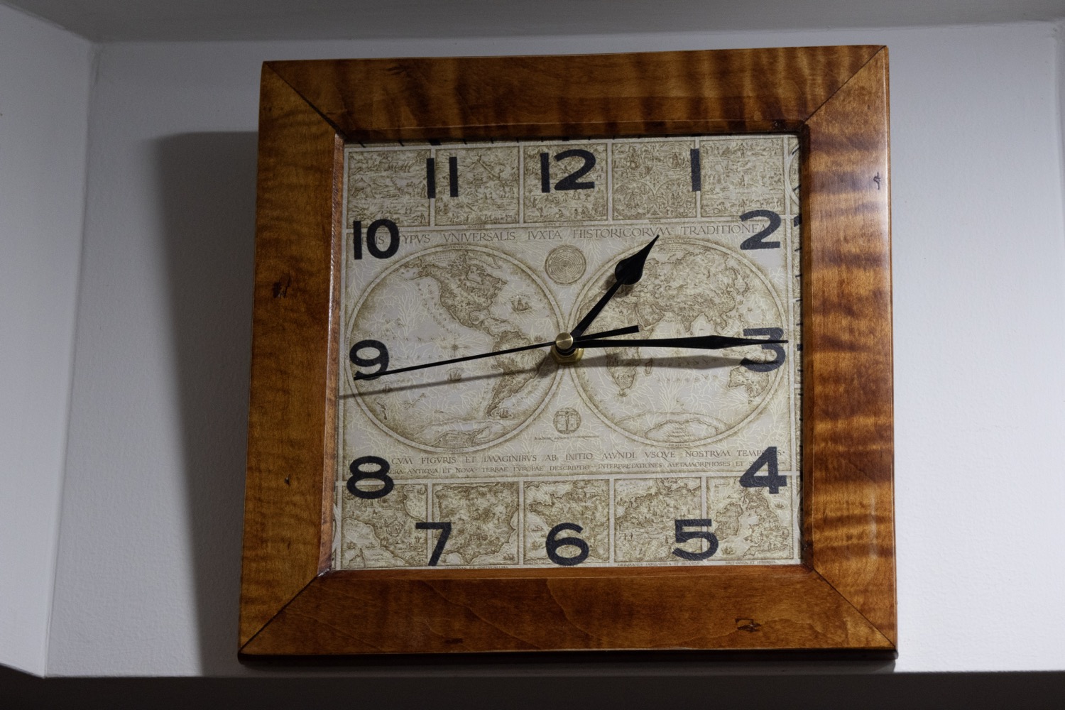 Tiger maple kitchen clock