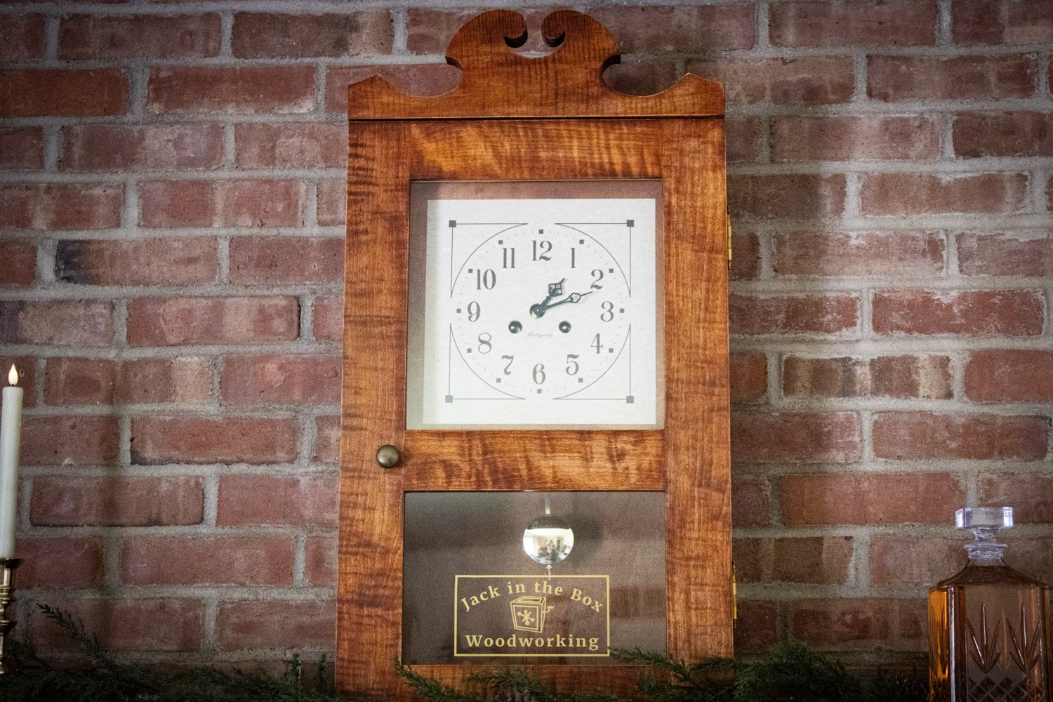 Tiger Maple clock